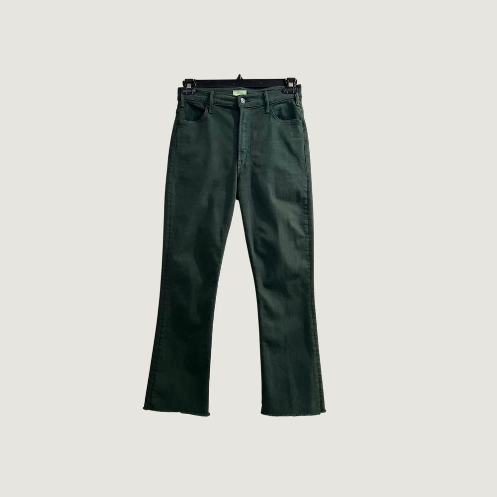 MOTHER Dark Forest Green Flare Jeans